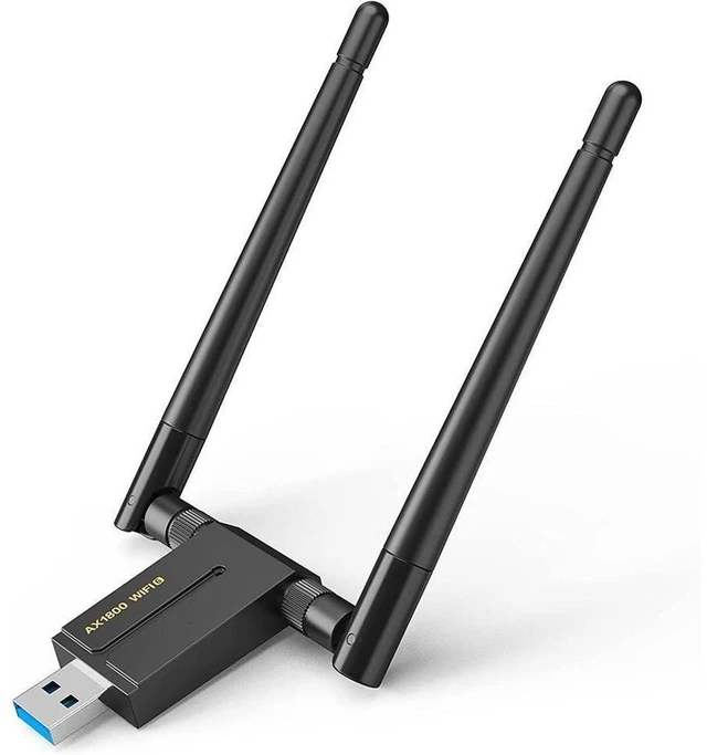 Alt view image 7 of 12 - Wireless USB WiFi 6 Adapter for Desktop - 1800Mbps 802.11ax USB 3.0 WiFi Adapter for Desktop PC Laptop with 5Ghz 2.4Ghz,High Gain Dual Band 5dBi Antenna Wireless Adapter Computer Supports Win 10/11