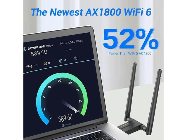 Alt view image 8 of 12 - Wireless USB WiFi 6 Adapter for Desktop - 1800Mbps 802.11ax USB 3.0 WiFi Adapter for Desktop PC Laptop with 5Ghz 2.4Ghz,High Gain Dual Band 5dBi Antenna Wireless Adapter Computer Supports Win 10/11