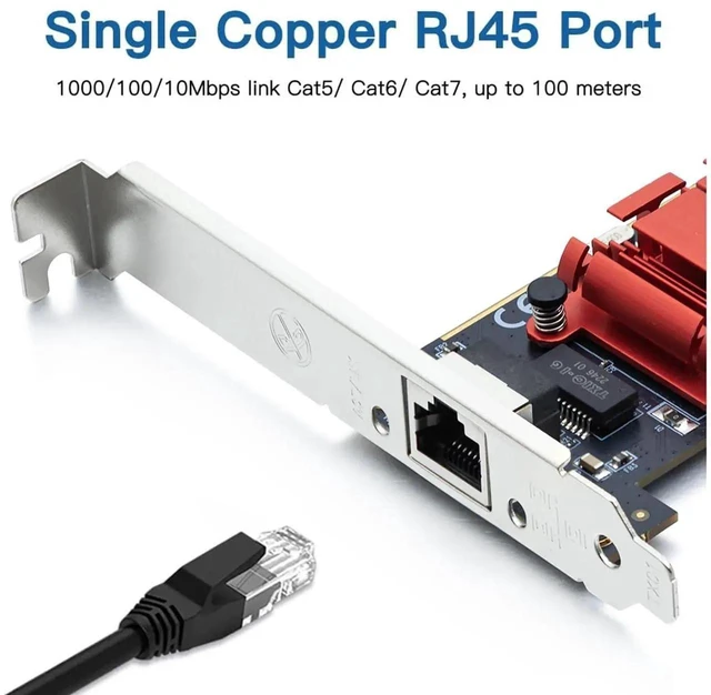 Alt view image 9 of 14 - Gigabit PCIe NIC with Intel I210 Chip, 1Gb Network Card Compare to Intel I210-T1 NIC, Single RJ45 Port, PCI Express 2.1 X1, Ethernet Card with Low Profile for Windows/Windows Server/Linux