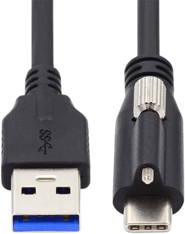 Alt view image 8 of 14 - USB 3.1 Type-C Locking Connector to Standard USB3.0 Data Cable for Camera with Panel Mount Screw 120CM