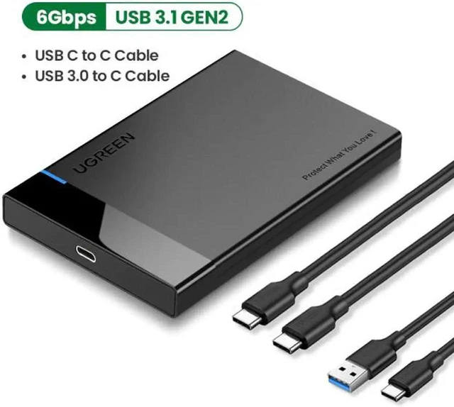 Alt view image 8 of 14 - HDD Case 2.5" Hard Drive Enclosure USB Type C SATA 6Gbps for SSD HDD 9.5 7mm External Hard Drive Disk Case Support UASP