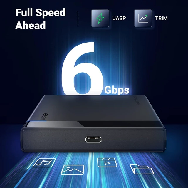 Alt view image 9 of 14 - HDD Case 2.5" Hard Drive Enclosure USB Type C SATA 6Gbps for SSD HDD 9.5 7mm External Hard Drive Disk Case Support UASP
