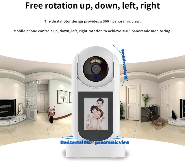 Alt view image 6 of 8 - Smart 360° PTZ Home Security Camera Built-in Screen, Two-Way Video Call, AI Motion Tracking, Indoor/Outdoor, Solar Ready