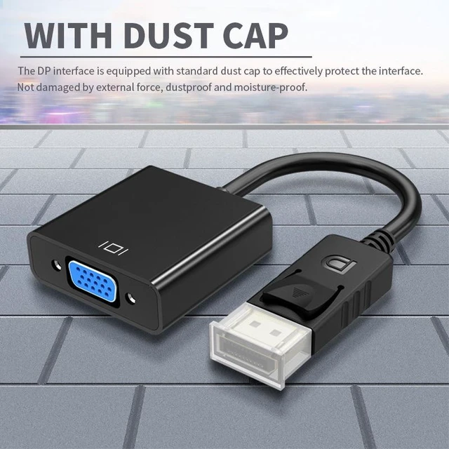 Alt view image 7 of 11 - DisplayPort to VGA Cable DP to VGA Adapter Cord for Laptop/PC/TV/Projector/Monitor, High-Definition Video Converter