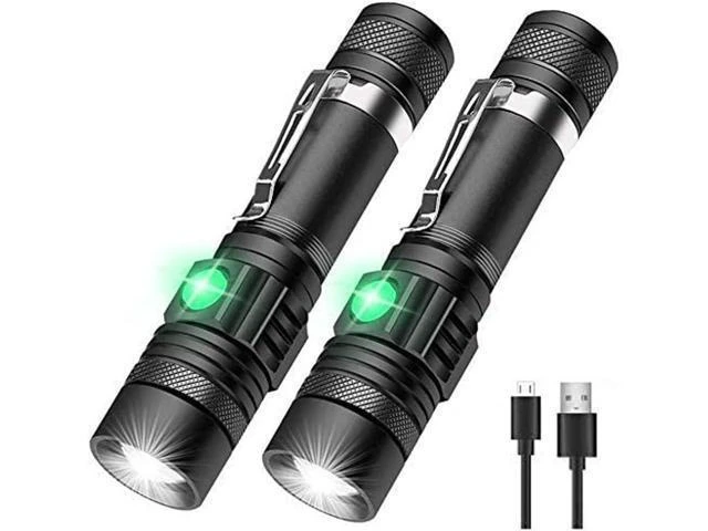 Alt view image 8 of 14 - LED Tactical Flashlight Rechargeable IPX6 Waterproof Flashlight 2000lm Super Bright LED Zoomable Pocket-Size Small LED Flashlight for Hiking Camping Emergency