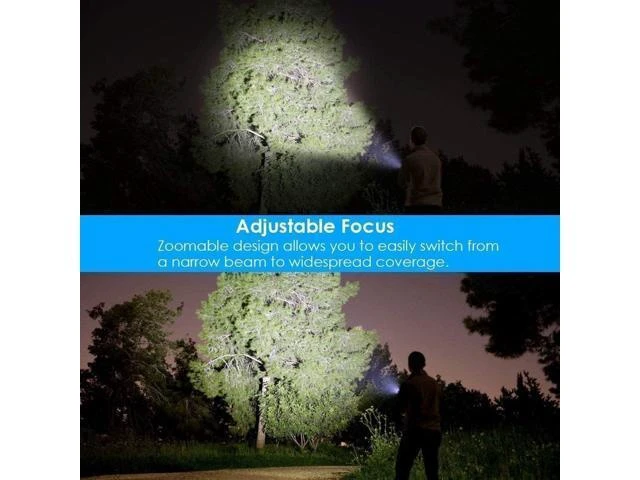 Alt view image 12 of 14 - LED Tactical Flashlight Rechargeable IPX6 Waterproof Flashlight 2000lm Super Bright LED Zoomable Pocket-Size Small LED Flashlight for Hiking Camping Emergency