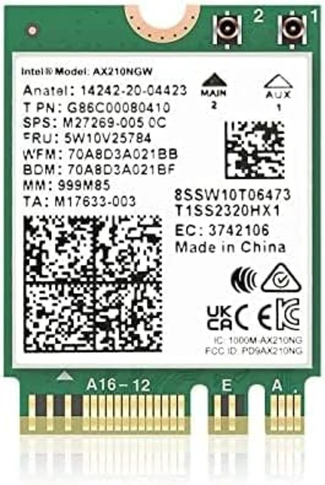 Alt view image 12 of 12 - AX210NGW DTK WiFi Card WiFi 6E Supports 6GHz, 2230, 2x2 AX+BT 5.3+Tri-Band, Includes RF Cable (11 inch), 5dBi High Gain Antennas and Low-Profile Brackets