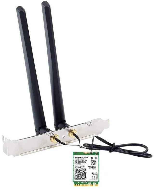 Alt view image 11 of 12 - AX210NGW DTK WiFi Card WiFi 6E Supports 6GHz, 2230, 2x2 AX+BT 5.3+Tri-Band, Includes RF Cable (11 inch), 5dBi High Gain Antennas and Low-Profile Brackets