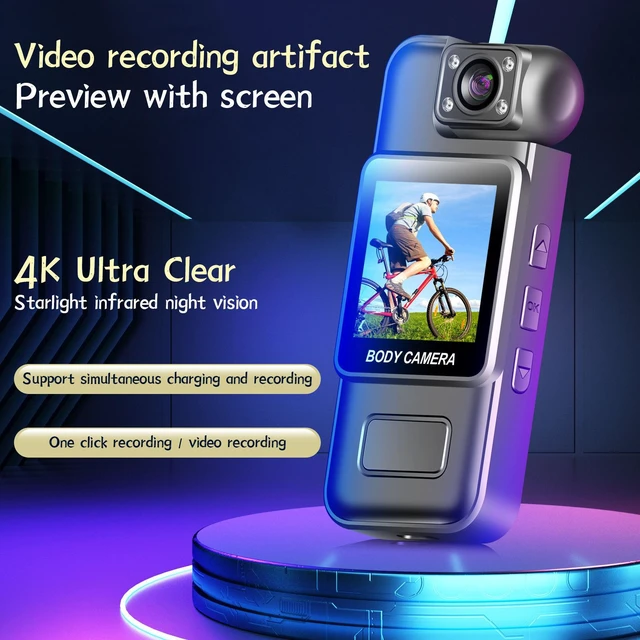 Alt view image 9 of 12 - Mini Thumb Sports Action Camera 4K HD, Body Camera, Back Clip, 1000mAh Battery, 7H Recording, Motion Detection