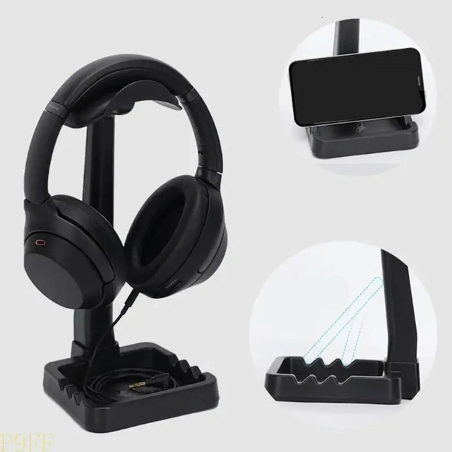 Alt view image 6 of 11 - Headphone Stand With Detachable Cable Clip And Phone Dock For All Gaming Headsets And Desktop Accessories