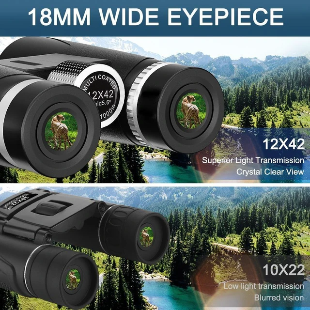 Alt view image 6 of 8 - Silver Ring Large Binoculars 10x42 High-Power HD, Low-Light Night Vision, Outdoor Handheld, Phone Adapter Compatible
