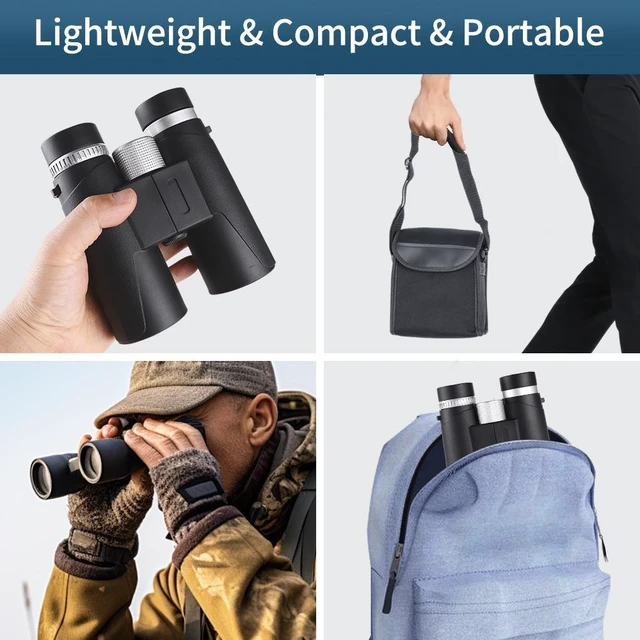Alt view image 8 of 8 - Silver Ring Large Binoculars 10x42 High-Power HD, Low-Light Night Vision, Outdoor Handheld, Phone Adapter Compatible