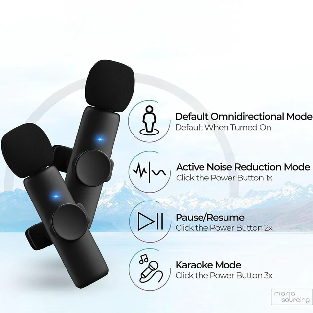 Alt view image 7 of 10 - Wireless Lapel Microphone K11 Mini Portable, Noise Reduction, Reverb, for TikTok/Phone Live Streaming, Vlog, Interview