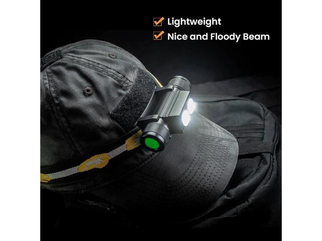 Alt view image 10 of 12 - Headlamp 1200 Lumen Rechargeable Head Lamp with Bright SST40 LED Waterproof for Kids and Adults for Camping Running Hiking Emergency Outdoor Hard Hat