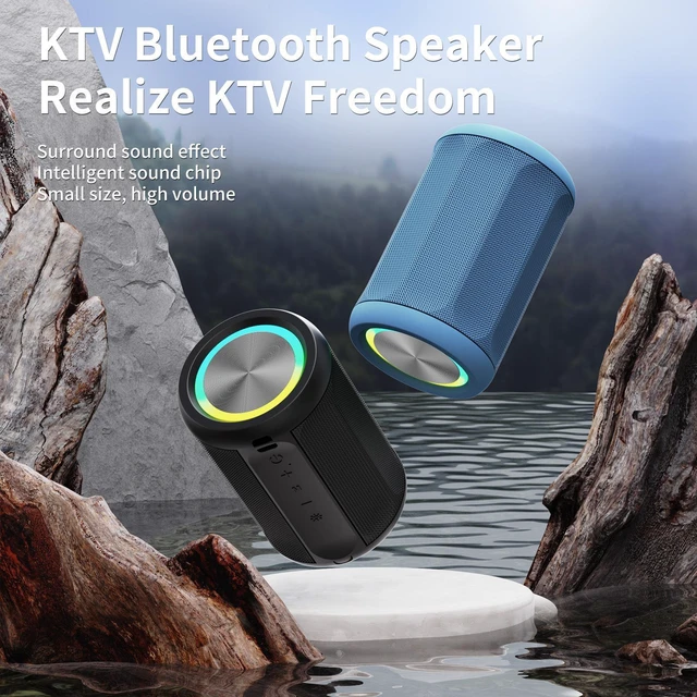 Alt view image 15 of 17 - M5 Wireless Bluetooth Speaker, Dolby Surround Sound Portable Outdoor Speaker with RGB Lights, Heavy Bass Subwoofer, Cylinder Fabric Design, Bluetooth 5.4, 10m Range, 3-10H Playtime Waterproof for Be