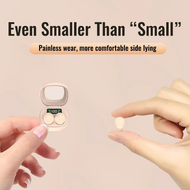 Alt view image 11 of 14 - Ultra-Small Wireless Sleep Earbuds Pain-Free Comfort, Side Sleeping Friendly, Long Battery Life, Mini In-Ear Headphones Black MINI 13T