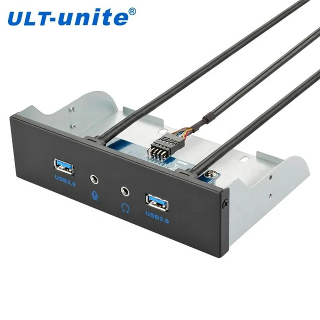 Alt view image 2 of 2 - 5.25 inch Computer Case 2 port USB3.0 USB Audio Port Front Panel