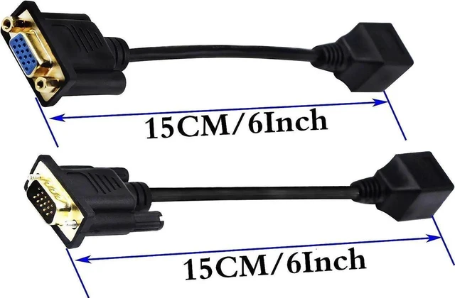 Alt view image 9 of 14 - RJ45 to VGA Cable, VGA 15-Pin Port Female&Male to RJ45 Female Cat5/6 Ethernet LAN Console for Multimedia Video15CM/6Inch 2Pack