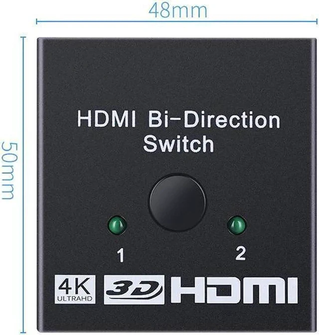 Alt view image 18 of 20 - HDMI Splitter 4K 1080P Switch Bi-Direction 1x2/2x1 Adapter HDMI Switcher 2 in 1 out for PS4/3 TV Box Nitendo Switch
