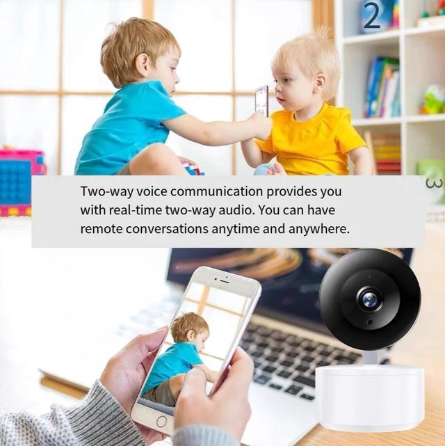 Alt view image 7 of 8 - 3MP HD Indoor WiFi Security Camera 1080P, Infrared Night Vision, Two-Way Audio, Motion Alert, H.265, 128GB TF Card