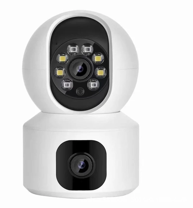 Alt view image 9 of 11 - Dual-Lens Indoor/Outdoor HD WiFi Security Camera 1080P, Smart Night Vision, 180° Image Rotation, Ceiling/Desktop Mount
