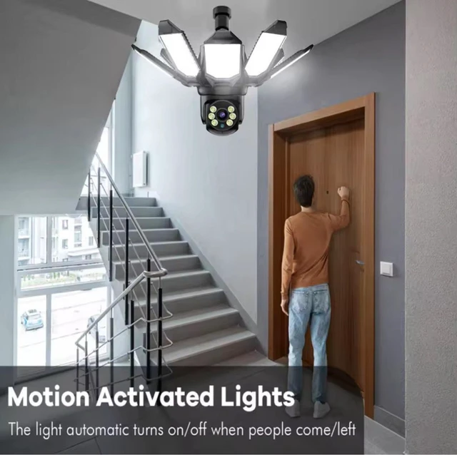 Alt view image 8 of 12 - Light Bulb Security Camera 2-in-1, Wireless WiFi, 1080P HD Night Vision, Mobile Remote, Home Monitor, Motion Alert