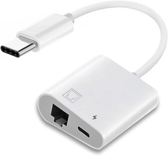 Alt view image 8 of 14 - Type C USB-C to 100Mbps Networking RJ45 with PD Power Charge Adapter Compatible with Laptop Tablet Phone
