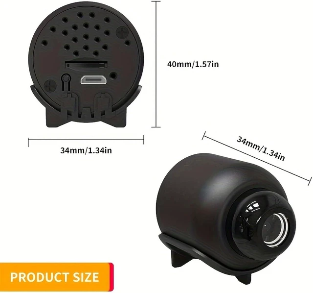 Alt view image 12 of 12 - senri Wireless Camera Spy Hidden Cameras, Mini Nanny Cam Smart Home, Small Indoor Outdoor Camera with Remote View, Compatible with Android and iOS, Baby, Pet Monitor, Car Guard(Video Only)