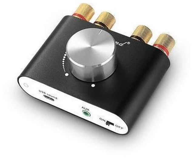 Alt view image 8 of 14 - Nobsound Mini Bluetooth 5.0 Power Amplifier, Stereo Hi-Fi Digital Amp 2.0 Channel 50W×2 with AUX/USB/Bluetooth Input, Wireless Audio Receiver, PC Sound Card with Power Supply (Black)