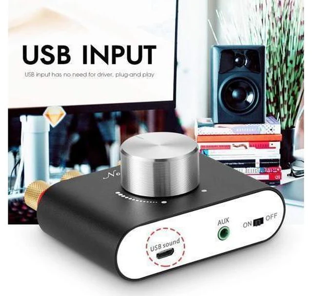 Alt view image 11 of 14 - Nobsound Mini Bluetooth 5.0 Power Amplifier, Stereo Hi-Fi Digital Amp 2.0 Channel 50W×2 with AUX/USB/Bluetooth Input, Wireless Audio Receiver, PC Sound Card with Power Supply (Black)