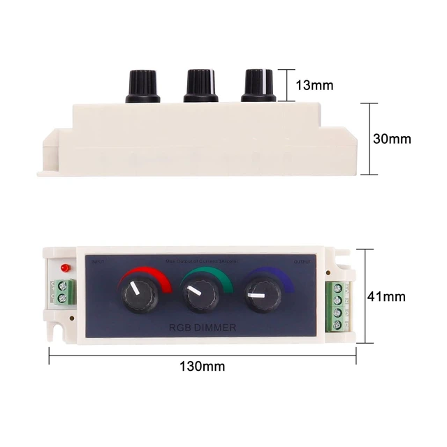 Alt view image 9 of 14 - RGB LED Light Dimmer Knob Controller Switch,DC12-24V 3Channel Brightness Adjust Intelligently for Multi-Color LED Light Strip