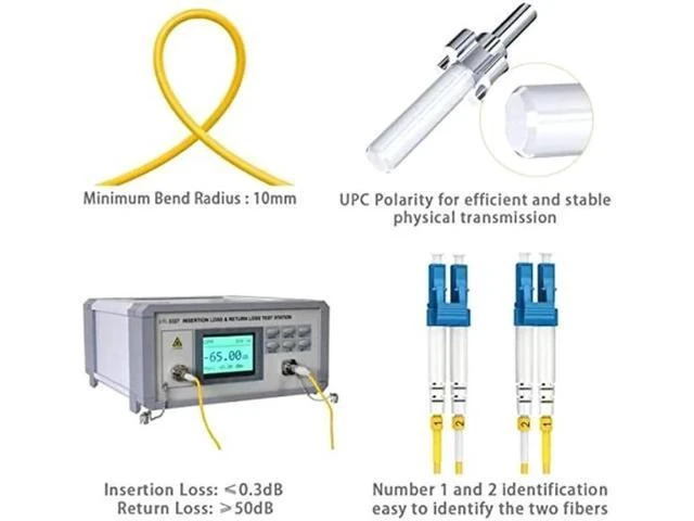Alt view image 10 of 10 - OS2 Fiber Patch Cables, 2M (10Pack) OS2 Fiber LC to LC Single Mode Fiber Patch Cable, OS2 LC to LC Optic Cable 10G SMF LSZH Duplex Yellow