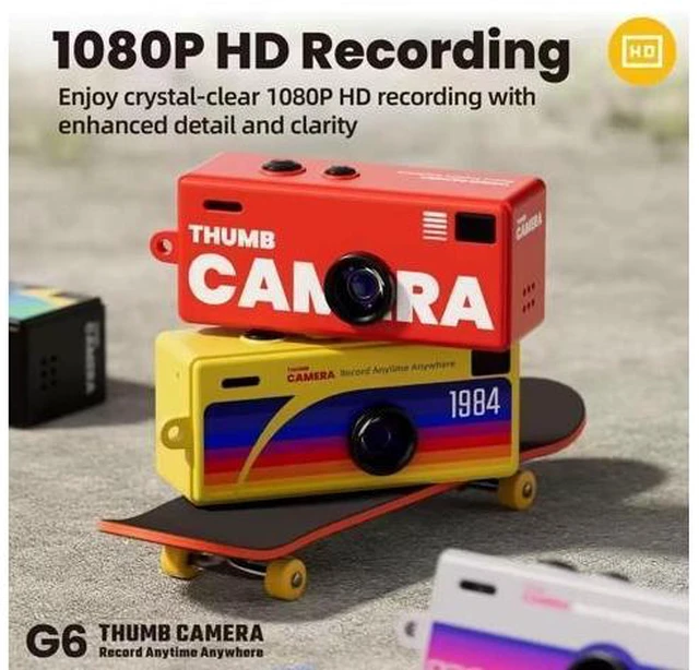 Alt view image 11 of 14 - Mini Retro Camera for Students Portable Small Camera, Backpack Keychain, Photo & Video Recording Black