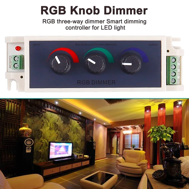 Alt view image 11 of 14 - RGB LED Light Dimmer Knob Controller Switch,DC12-24V 3Channel Brightness Adjust Intelligently for Multi-Color LED Light Strip