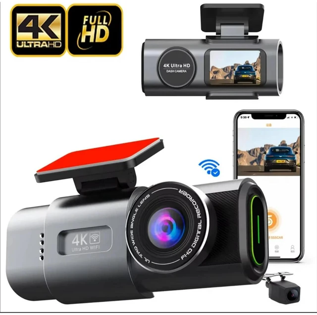 Alt view image 8 of 14 - 4K Dual Dash Cam WiFi, Mini Hidden Front and Rear Car Camera with Night Vision, Wide Angle, WDR, Loop Recording, G-Sensor, Parking Monitor