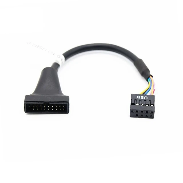 Alt view image 5 of 8 - Motherboard 9-pin female to 20-pin male pin busbar, chassis adapter cable, usb2.0 to usb3.0 data cable