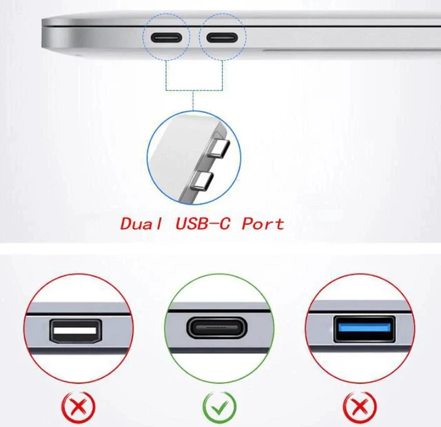 Alt view image 12 of 14 - Dual USB C Hub Adapter for MacBook Air 2018, MacBook Pro 2018/2017/2016 with 4K HDMI, Thunderbolt 3, 100W PD, 2 USB 3.0 and SD/Micro Card Readers- Silver