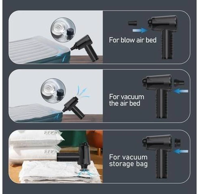 Alt view image 12 of 14 - Electric Compressed Air Duster Rechargable Air Blower for Car 100000RPM Air Can Duster for Computer PC Mini Blower Cordless with Led Light Handheld Blower Keyboard Cleaner Black