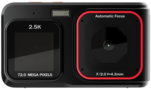 Alt view image 5 of 8 - Dual-Screen HD Digital Camera 2.4" + 1.54", 72MP, Autofocus, Portable Mini Card Camera, Home/Travel