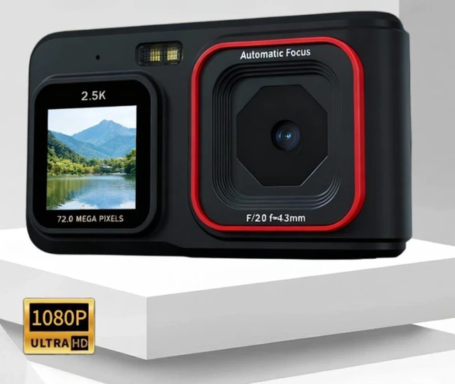 Alt view image 8 of 8 - Dual-Screen HD Digital Camera 2.4" + 1.54", 72MP, Autofocus, Portable Mini Card Camera, Home/Travel