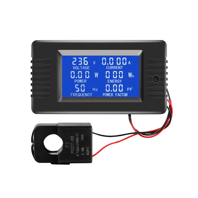 Alt view image 8 of 14 - AC Current Voltage Amperage Power Energy Panel Meter LCD Digital Display Ammeter Voltmeter Multimeter with Split Core Current Transformer CT AC 80-260V 100A Multi-Function Power Monitor