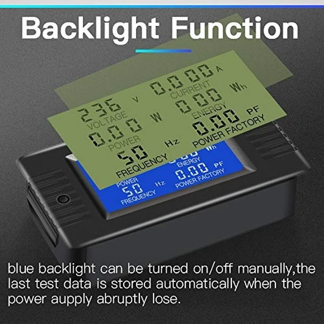 Alt view image 11 of 14 - AC Current Voltage Amperage Power Energy Panel Meter LCD Digital Display Ammeter Voltmeter Multimeter with Split Core Current Transformer CT AC 80-260V 100A Multi-Function Power Monitor