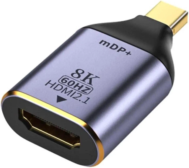 Alt view image 6 of 10 - Mini DP DisplayPort 1.4 Source Male to HDMI 2.0 Display 8K 60hz UHD 4K Female Monitor Connector Adapter