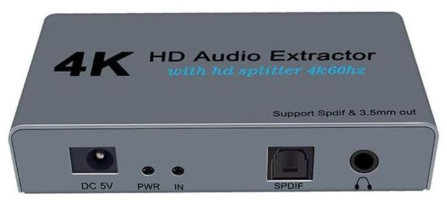 Alt view image 7 of 12 - High-defnition HDMl audio splitter - 4KHD Audio Extractor - 2-in-2-out distributor switcher