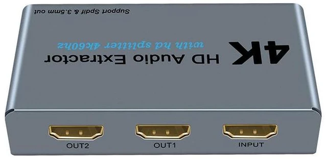 Alt view image 9 of 12 - High-defnition HDMl audio splitter - 4KHD Audio Extractor - 2-in-2-out distributor switcher