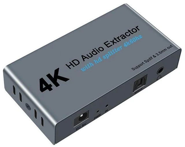 Alt view image 10 of 12 - High-defnition HDMl audio splitter - 4KHD Audio Extractor - 2-in-2-out distributor switcher