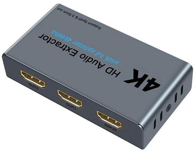 Alt view image 11 of 12 - High-defnition HDMl audio splitter - 4KHD Audio Extractor - 2-in-2-out distributor switcher