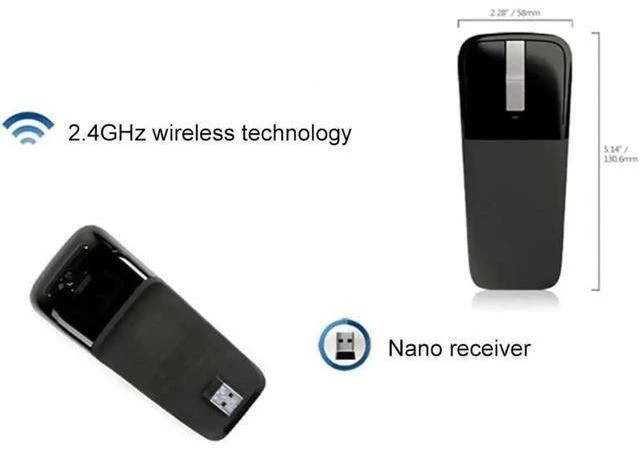 Alt view image 10 of 10 - mouse for Microsoft Arc Touch 2 generation mouse for Arc Touch portable wireless Mice - black