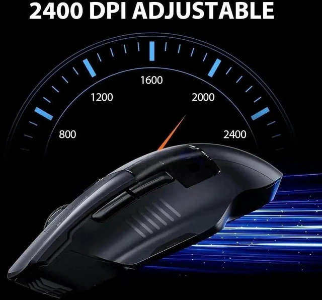 Alt view image 7 of 10 - Wireless Mouse for Laptop, 2.4G/Bluetooth 5.0 Wireless Mouse, Gaming Mouse, RGB Lighting, 2400 DPI, 6 Buttons, Visible Battery, Type-C Charging, Wireless Mouse for Windows, macOS Linux, iOS