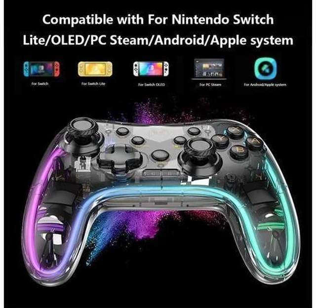 Alt view image 8 of 14 - Switch Controller,Wireless Switch Pro Controller Compatible with Nintendo Switch/Switch lite/Switch OLED,Pro Controller Switch Support Turbo,Wake-up Function and Adjustable LED